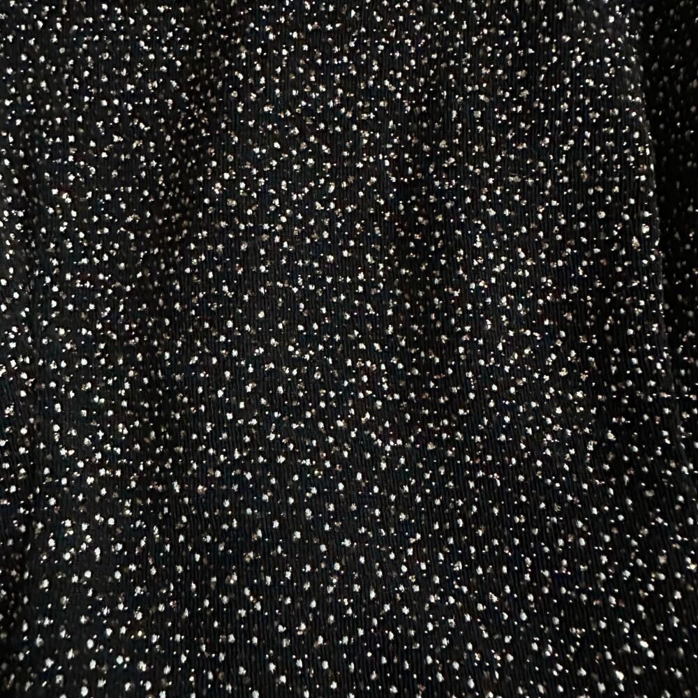 Sam Edelman Black/Metallic, Pocketed, Satin, Fit & Flare, Belted Party Dress- 4 - Picture 11 of 14